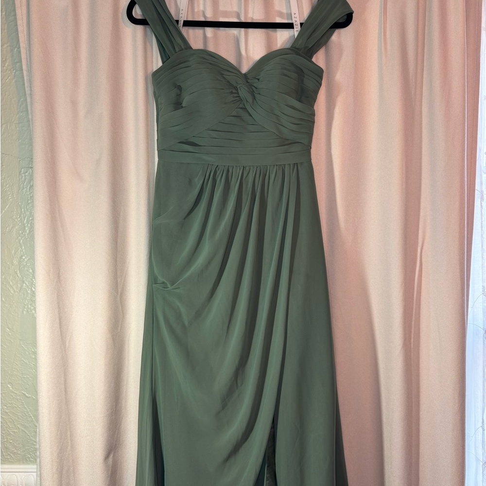 azazie eucalyptus Dress